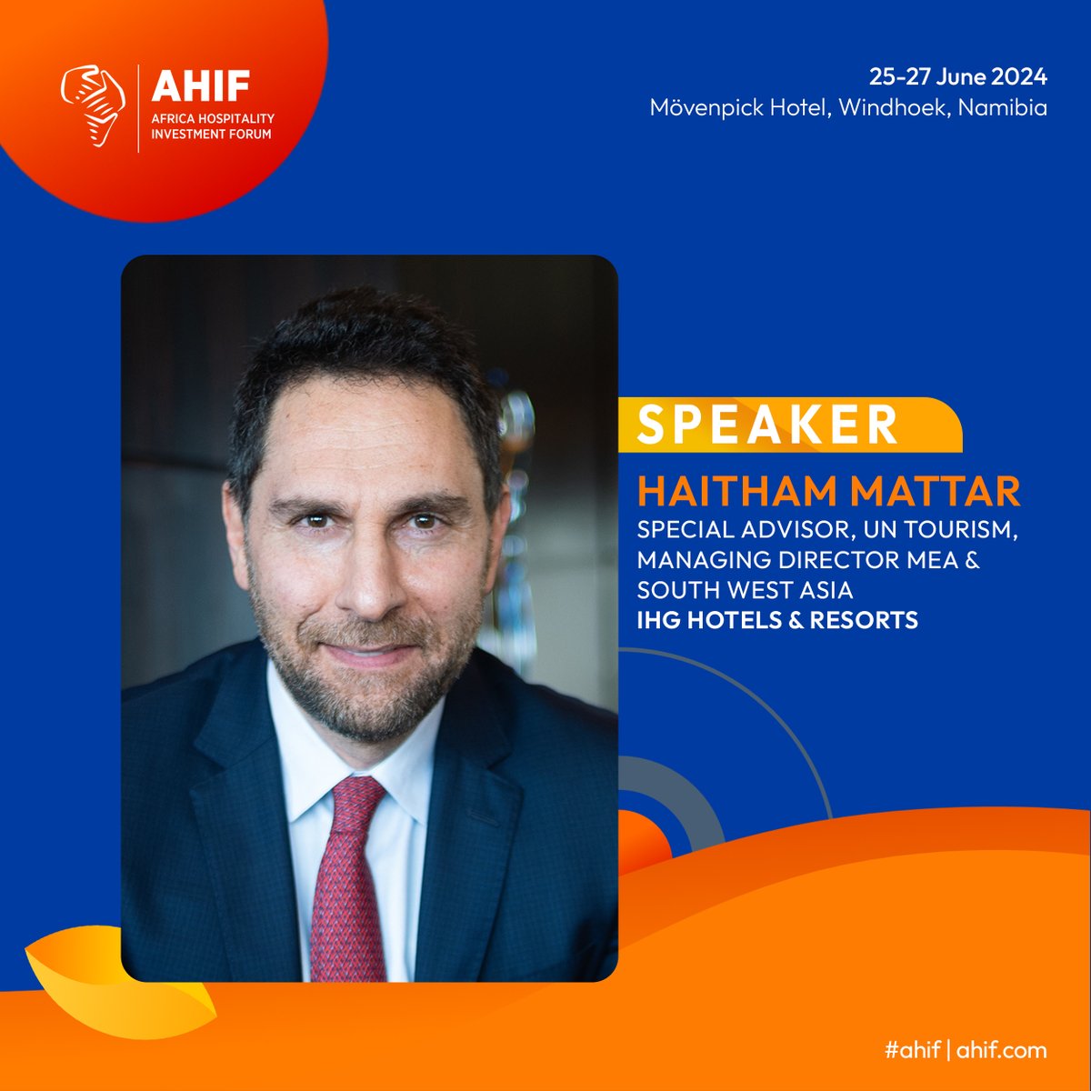 Joining us at AHIF is hospitality visionary Haitham Mattar, Managing Director for IHG in the Middle East, Africa & South West Asia. Don't miss Haitham's insights on the future of hospitality, and emerging trends shaping Africa's travel landscape! hubs.la/Q02s3XKX0
