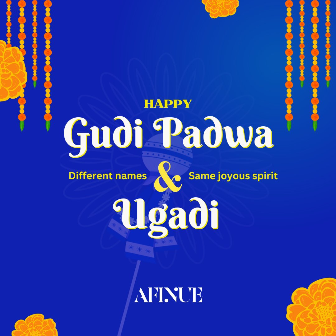 May the celebrations of new beginnings bring abundant prosperity and happiness to your life! Happy Gudi Padwa & Ugadi from all of us at AFINUE!
#GudiPadwa #Ugadi #NewYear #FestivalsOfIndia #Tradition #Culture #Prosperity #Happiness #Unity #Renewal #HarvestFestival #SpringFestival