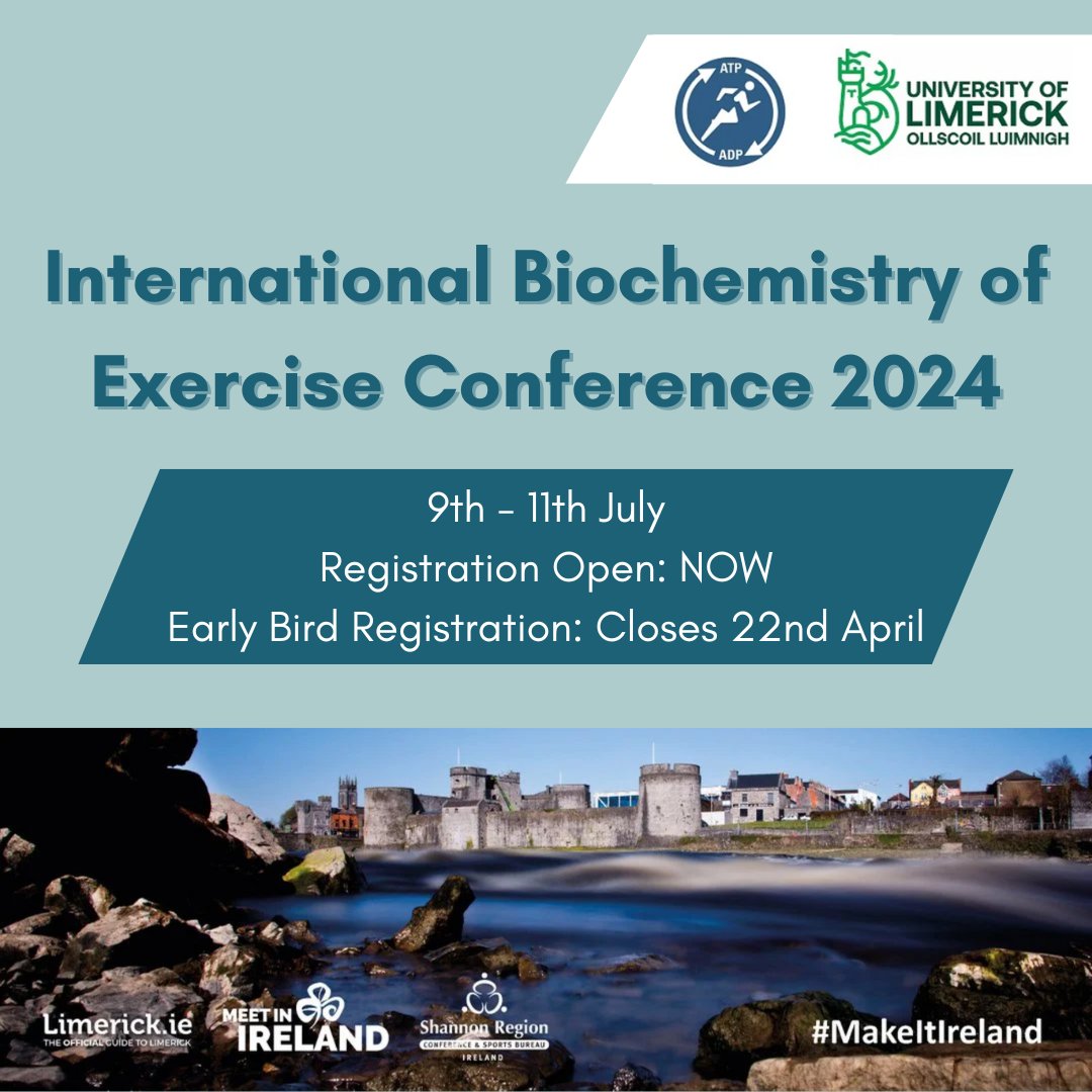 Join #IBEC2024 at @UL in July for an exciting gathering of leading experts, researchers, and professionals in the field of biochemistry and exercise. Early registration is open until 22nd April ⬇️ ibec2024.com/general-8 #BiochemistryOfExercise #Conference2024 @BiochemExercise