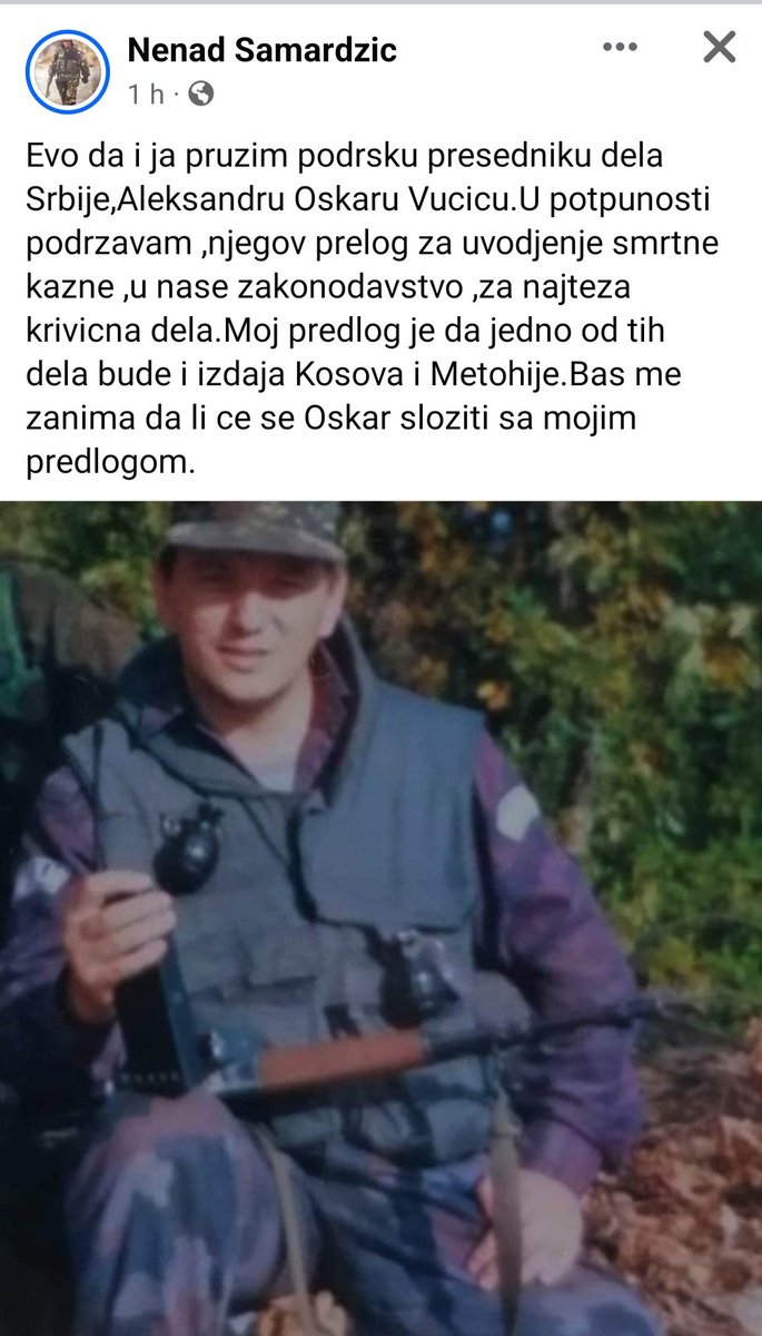 Oglasio se na Fb moj prijatelj Nenad Samardžić Da ne prepričavam, pročitajte 👇