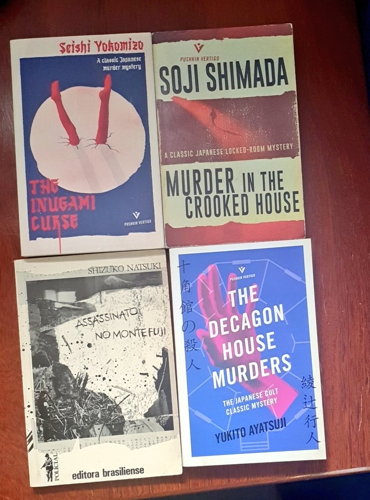 #MurderEveryMonday

Some of my favorite titles from Japan. By the way, recently I discovered that Shizuko Natsuki was published here in Brazil!