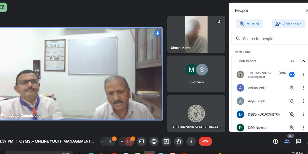 haryanastatebsg's tweet photo. #Google_meet of DOCs and DTCs on #OYMS held Under the chairmanship of Dr. Mani Ram Sharma, IAS, State Commissioner (Admn.) on 5th April, 2024. 48 members actively participated. 
@bsgnhq
#online_Youth_Management_System
#scouts #oyms #bsgindia #guides #BSGHr https://t.co/jf6JrrdUXz