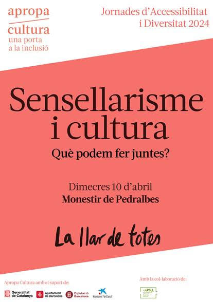🔜Aquest dimecres, la <a href="/xapsllb/">XAPSLL</a>  i <a href="/apropacultura/">Apropa Cultura</a> organitzen la 2ª Jornada Sensellarisme i Cultura, en la que es promourà l'acció comunitària i es complementarà la feina feta a la primera jornada

🗓️10 d'abril, de 9:30 a 13:15 h
📌Monestir de Pedralbes