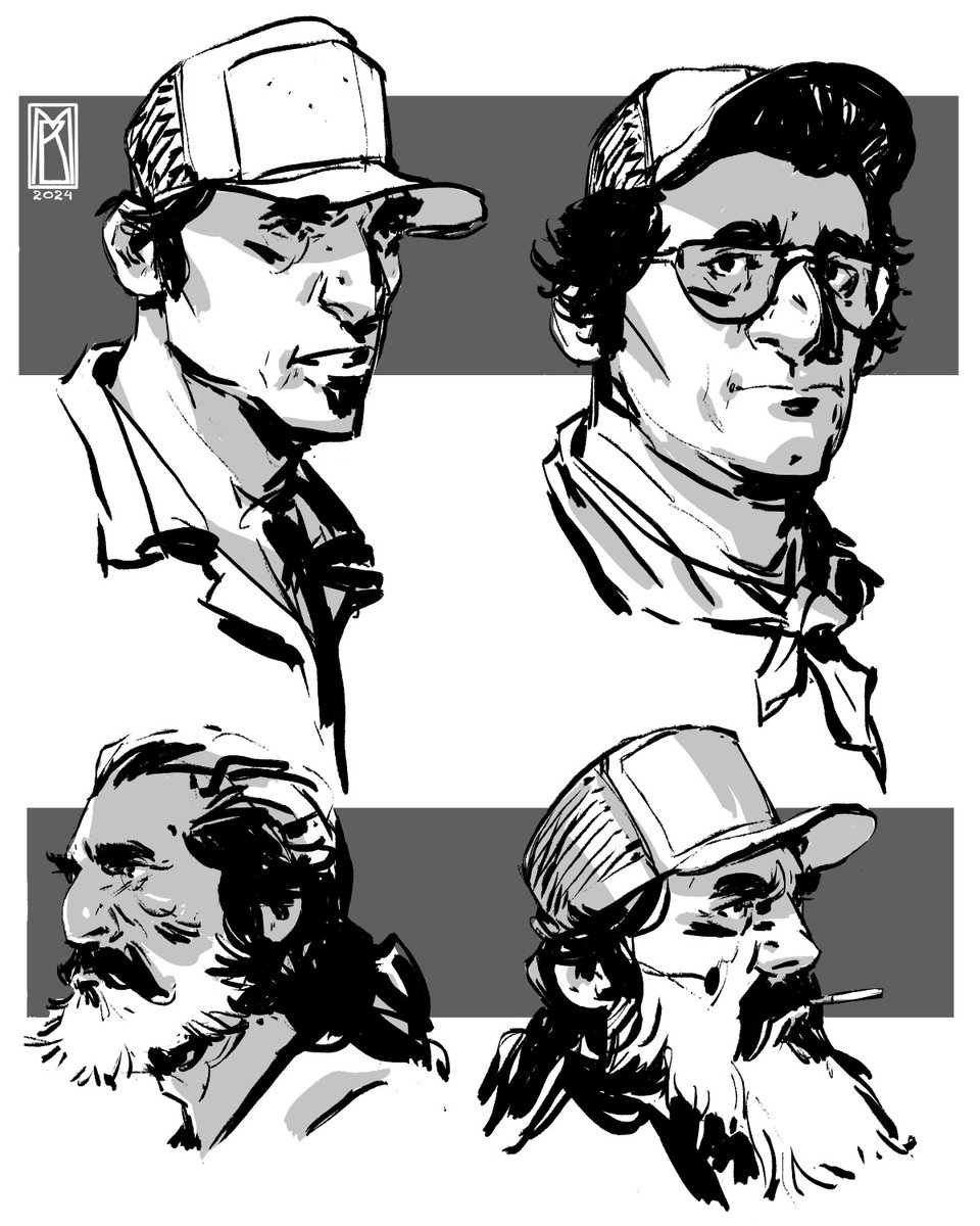 Few truckers, because why not? :) #inkgnition #dailysketches #artstudiopro #digitalink #characterdesign #truckers #artistontwitter #humanartist #noai