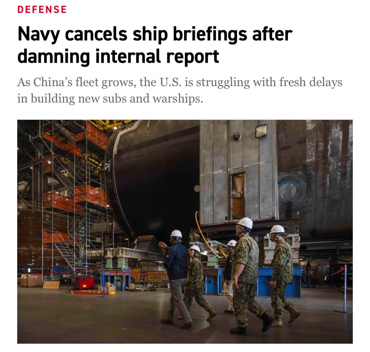 'Navy leaders instructed the program managers not to hold their public briefings because the conference came too close to the release of the shipbuilding study'  #SAS2024 #MaritimePower