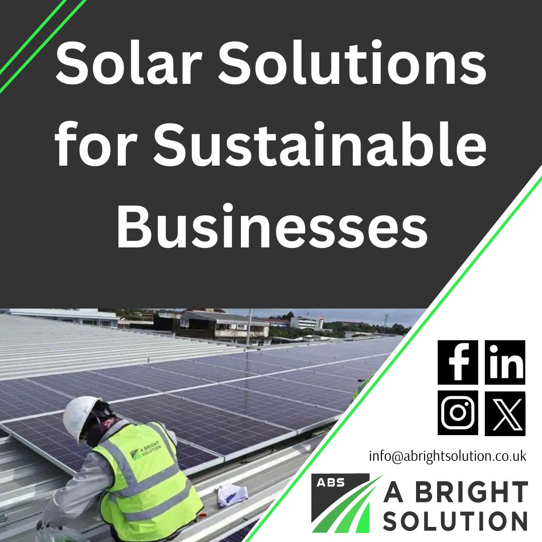 Boost profits, save the planet! Solar panels from A Bright Solution power your business and your sustainability goals. ☀️🏢 

#CleanEnergy #ElectricalContracting #Sustainability #RenewableEnergy #Energy #Power #PowerSystems #Solar #SolarPanels #SolarPV #SolarPVInstallation