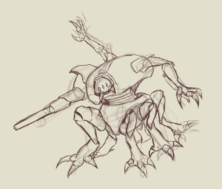 ProfRadVA's tweet image. Doodled a mecha.