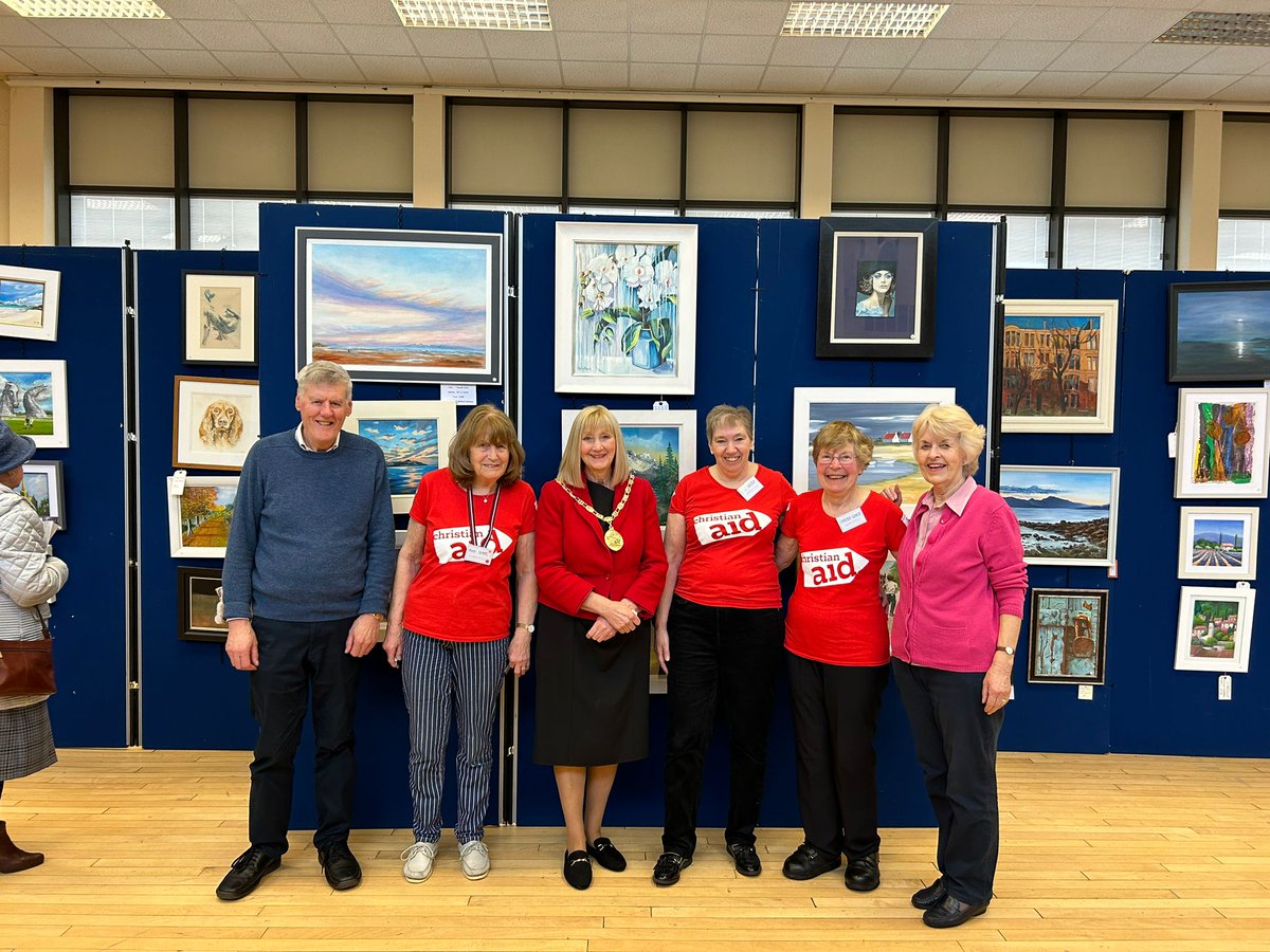 Christian Aid Art Show in Clarkston Halls organised by local churches with a third of all painting sales to be donated to Christian Aid. Over 200 beautiful paintings for sale. Well done the artists and volunteers for this worthy cause!