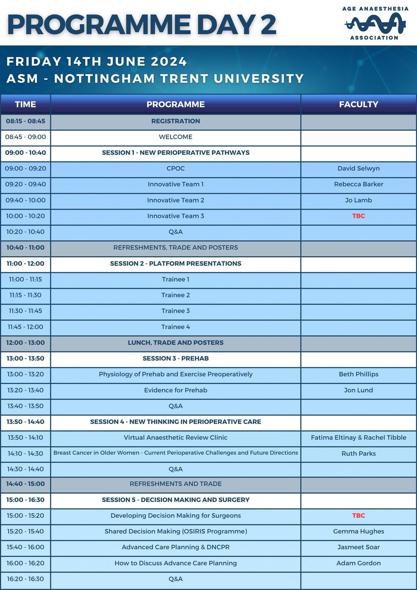 ✨Programme released ✨- 13th & 14th June 2024 We are delighted to be joined by a excellent range of speakers. Register now to receive our Early Bird rate (expires 19th April) emdevents.eventsair.com/age-anaesthesi… ⏳