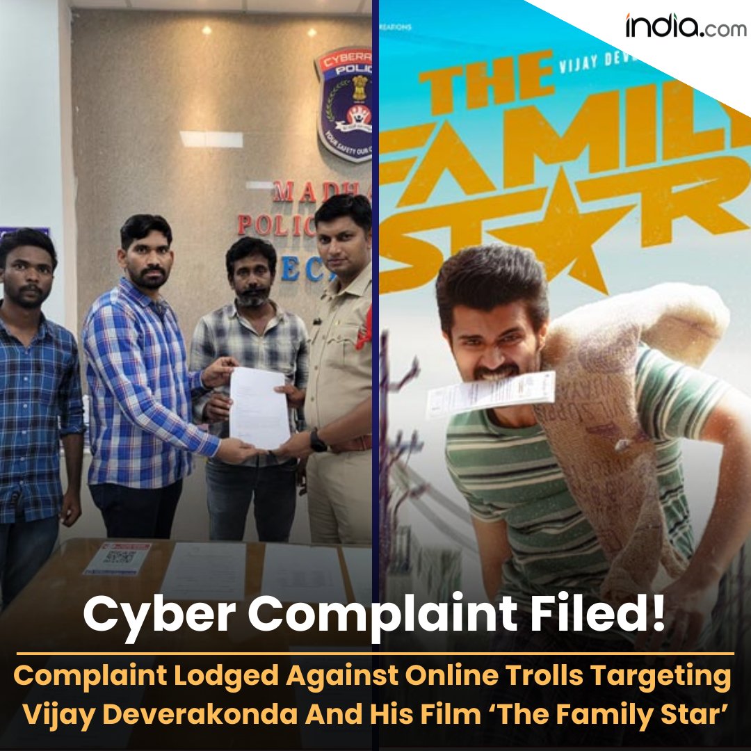 A cyber complaint was filed on April 7 against users who had been intentionally trolling Vijay Deverakonda and his latest film, 'The Family Star'.

Read More: india.com/entertainment/…

#VijayDeverakonda #TheFamilyMan #CyberTrolling #CyberCrime #Actors