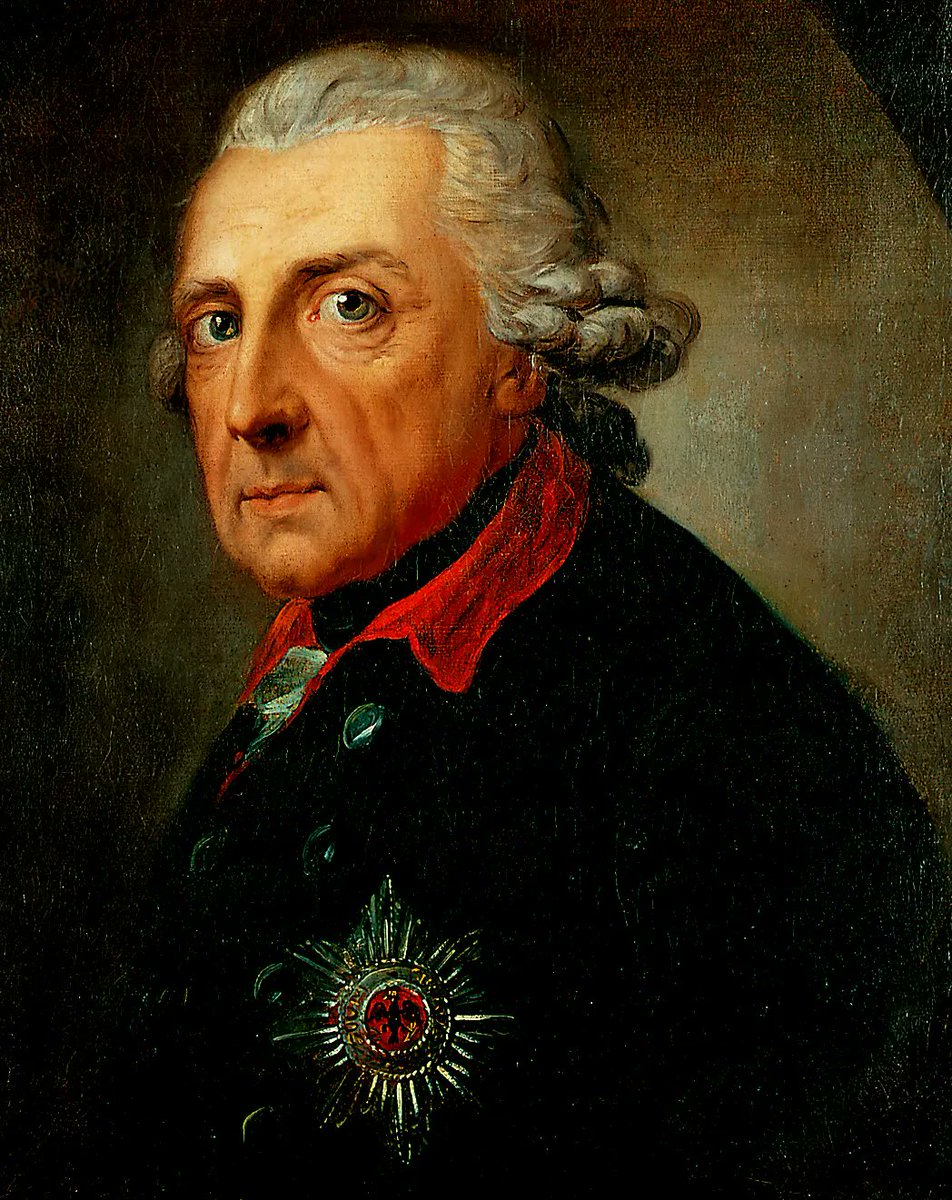 I am a big fan of this portrait of #FrederickII by popular Swiss artist #AntonGraff circa 1781. The original is in #CharlottenburgPalace in #Berlin.
mountvernon.org/library/digita…