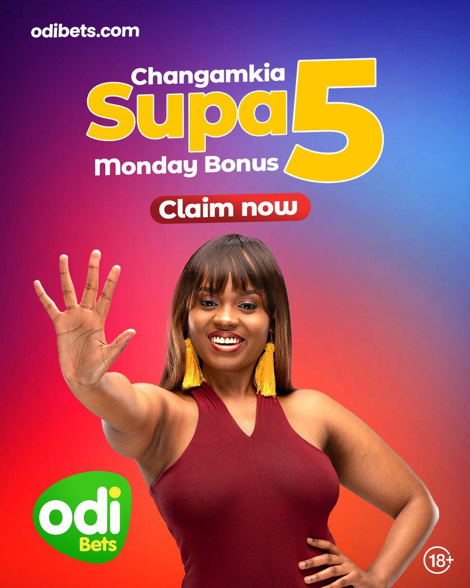 Changamkia SUPA 5 Monday Bonus!!!💰
You stand a chance to enjoy a 50/= bonus upon placement of at least 5 consecutive bets with a minimum stake of 50/= each, within 7 days.

Bonus awarded every Monday.
General OdiBets terms and conditions apply
#BetNiJamo #BetExtraODInary