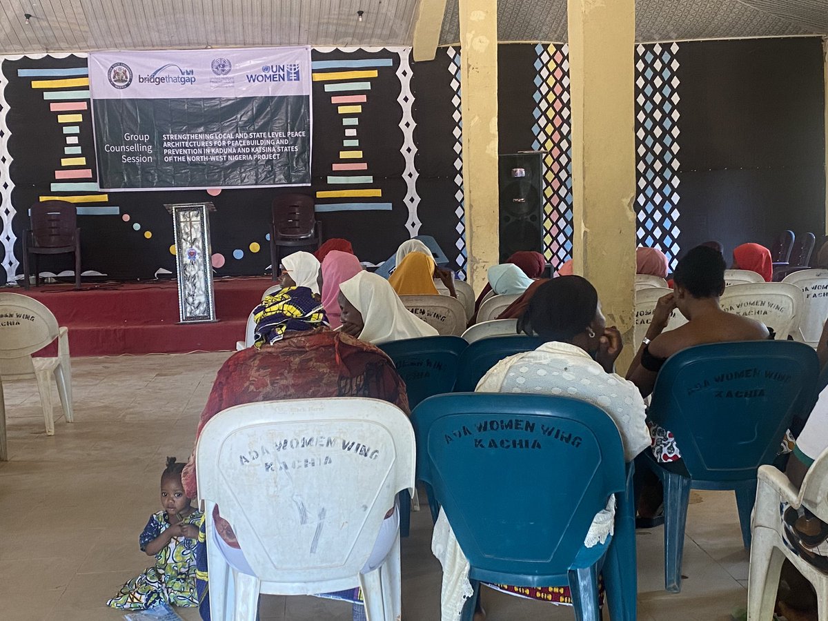 @bridge_thatgap is live at Adara town hall Kachia carrying out a group counseling session with GBV survivors. The group counseling session is part of the PBF project funded by @UN_Women