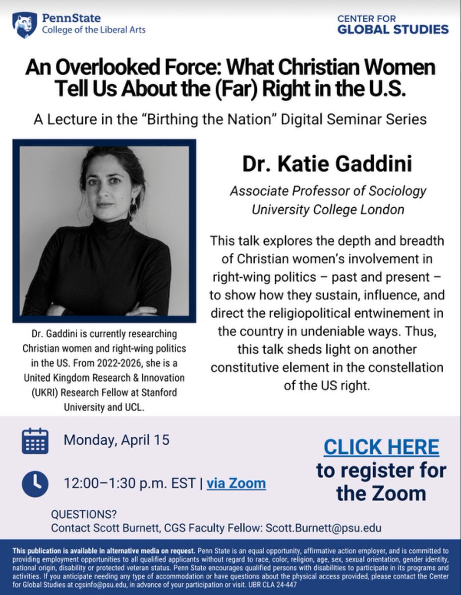 Join us on Monday, April 15th for a digital lecture with Katie Gaddini! Register for the event at the link in our bio!

#womensstudies #genderstudies #birthingthenation #sawyerseminar #religiousstudies