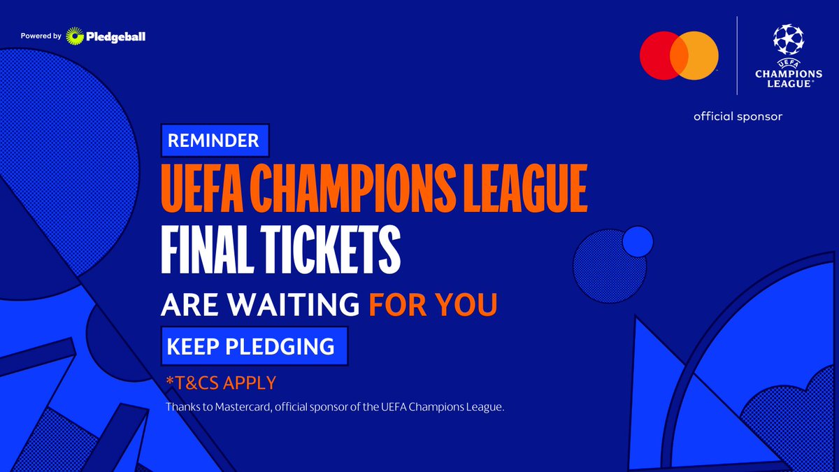 In case you missed it, you can still pledge for your team and enter for your chance to win @UEFA @ChampionsLeague Final tickets courtesy of @Mastercard 🎟️🎊 Head to pledgeleague.org now and make your pledge count. #ProtectWhereWePlay