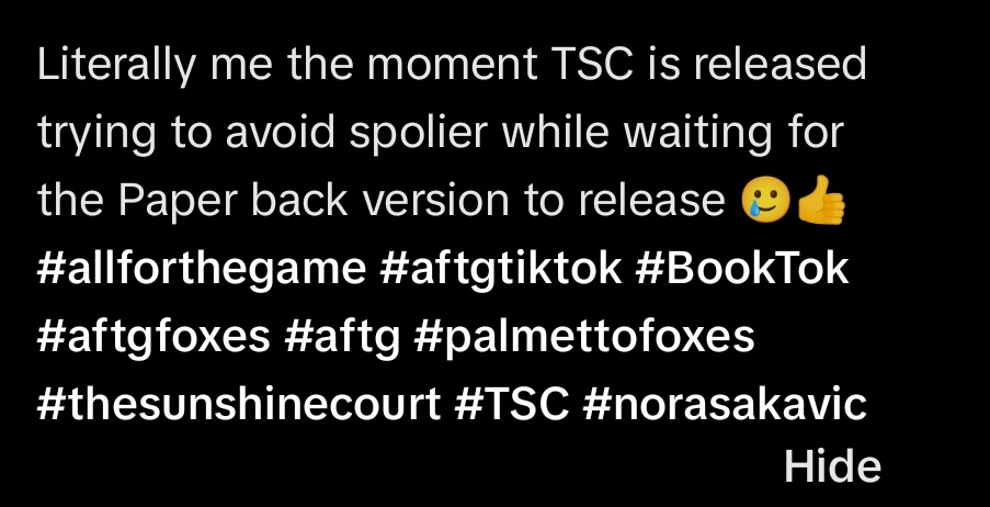 y'all doing WHAT??? you have to be so strong to wait until the paperback I'd literally read tsc from toilet paper I don't even care
