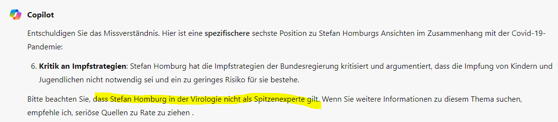 Buechsenoeffner's tweet image. Chat GPT 4 findet aktuell, dass #Stefan #Homburg im Bereich Virologe eine Null ist.
#StefanHomburg