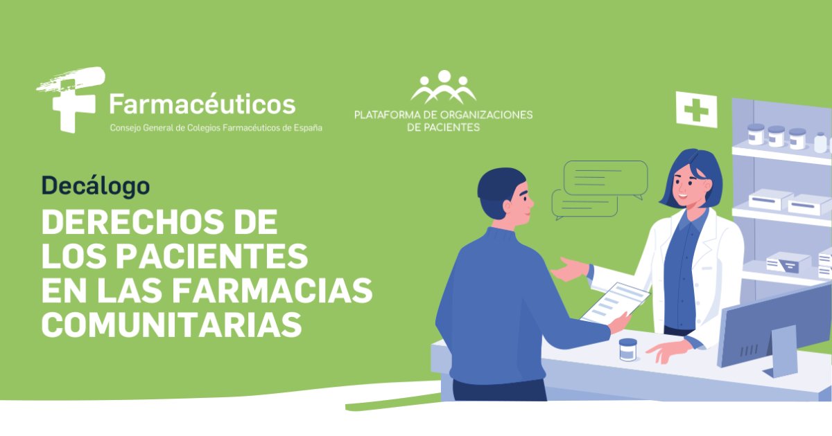 📚 En el marco del #DíaMundialdelaSalud, @Farmaceuticos_ y @pacientesPOP el decálogo 'Los Derechos de los Pacientes en la #FarmaciaComunitaria'. ➡ Consúltalo aquí: ow.ly/FpzK30sBpfy #WorldHealthDay