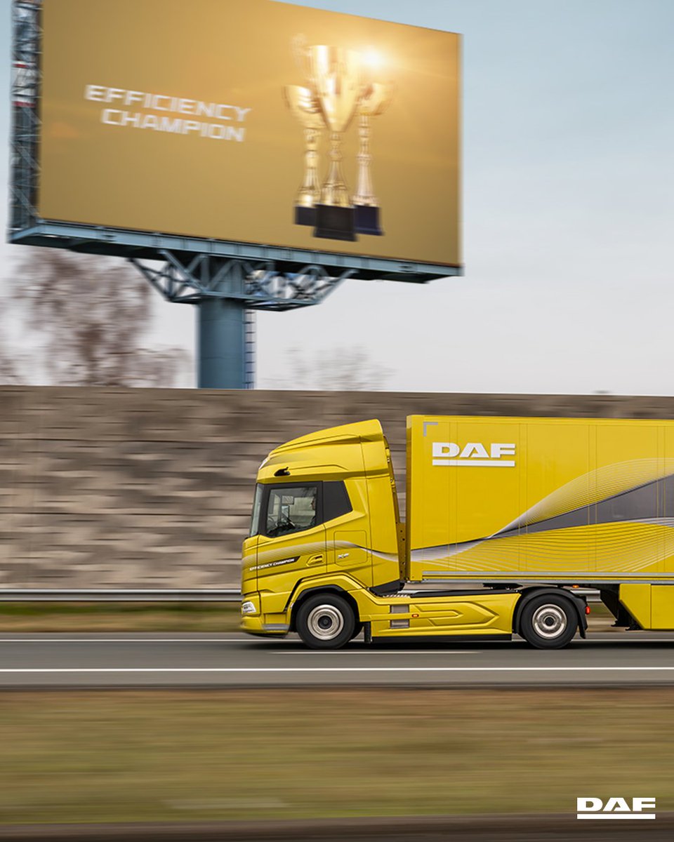 We are the champions… 🎵 on the road! Meet our Efficiency Champion. The special edition New Generation DAF XD, XF, XG and XG⁺ is available now. Read more about it here: daf.com/efficiency-cha…
==
 #daf #daftrucks #trucks #efficiencychampion #dafxd #dafxf #dafxg #dafxgplus