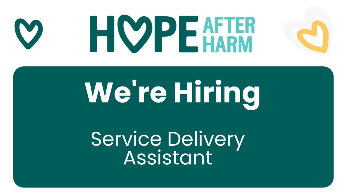 We are recruiting for a part-time Service Delivery Assistant. In this role, you will play a pivotal role in the implementation and success of the Sexual Violence Service across the Thames Valley region. More info on our website 👉hopeafterharm.org.uk/get-involved/v…