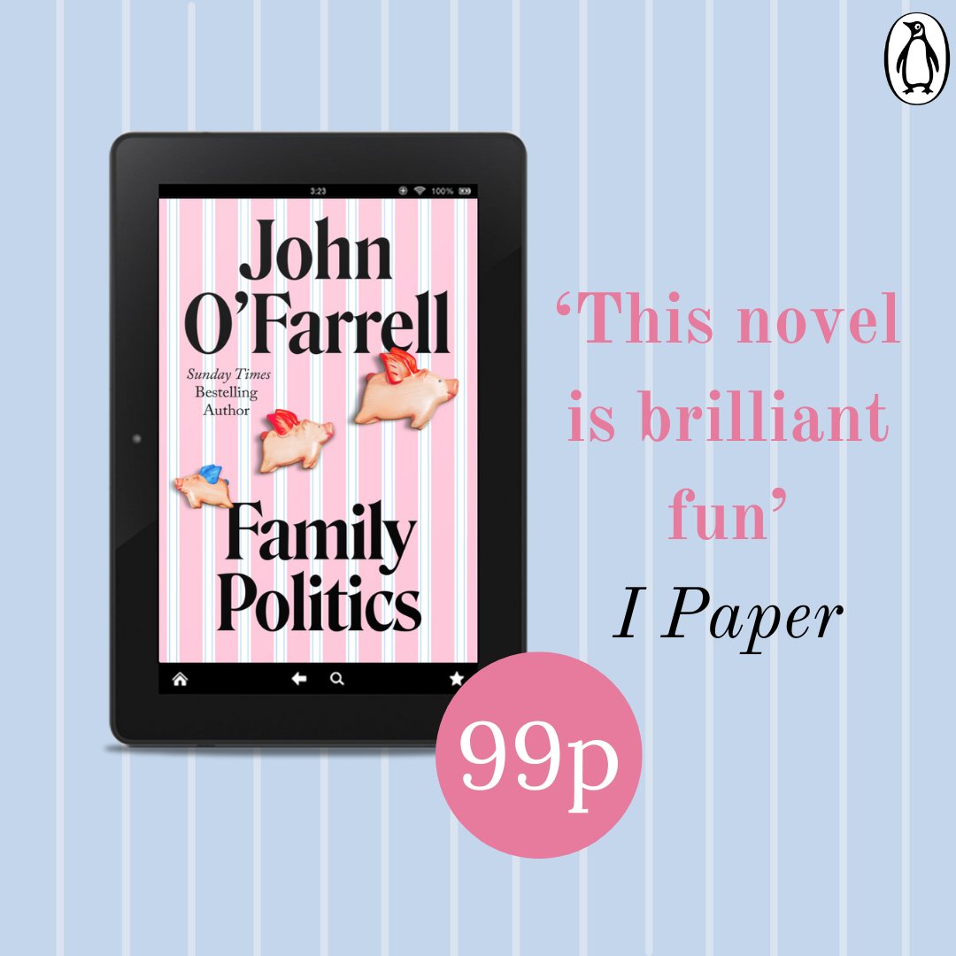 From bestselling author @mrjohnofarrell comes Family Politics, a razor sharp satire. For one day only you can grab a copy of this hilarious new novel for 99p in eBook Order today: amazon.co.uk/Family-Politic…