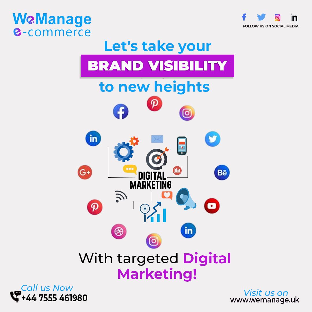 Let's take your brand visibility to new heights 
with targeted digital marketing!
Contact Us At :
wemanage.uk
.
#digitalmarketing #TargetedMarketing #BrandVisibility