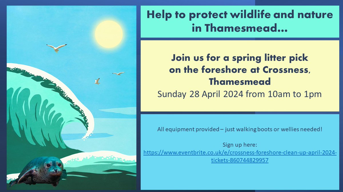 Since Sept 2022, we have removed 323 bags of waste &amp; many bulky items from the #foreshore at #Crossness. 🦭🦆We are back this month to tackle more #PlasticPollution 🌊Please join us! 🙏#Thamesmead #SE28 ➡️Sign up here: eventbrite.co.uk/e/crossness-fo…