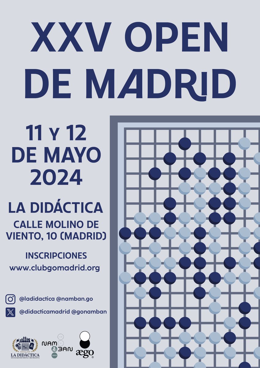 Great news for XXV Madrid Open! Masaki Takemiya will join us on what will be his last trip to Europe during the tournament that takes place on the 11th and 12th of May.
Places are limited! We'll attend in order of pre-registration and payment. Sign up now!
clubgomadrid.org/actividades/to…