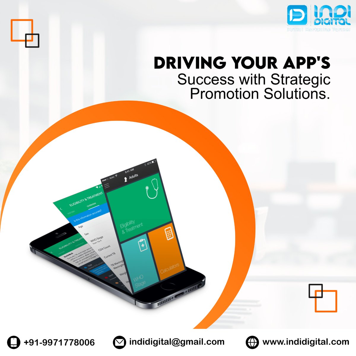 Driving Your App's Success with Strategic Promotion Solutions.
#mobileapp #apppromotion #appmarketing #mobileappmarketingcompany #indidigital #appmarketingcompany