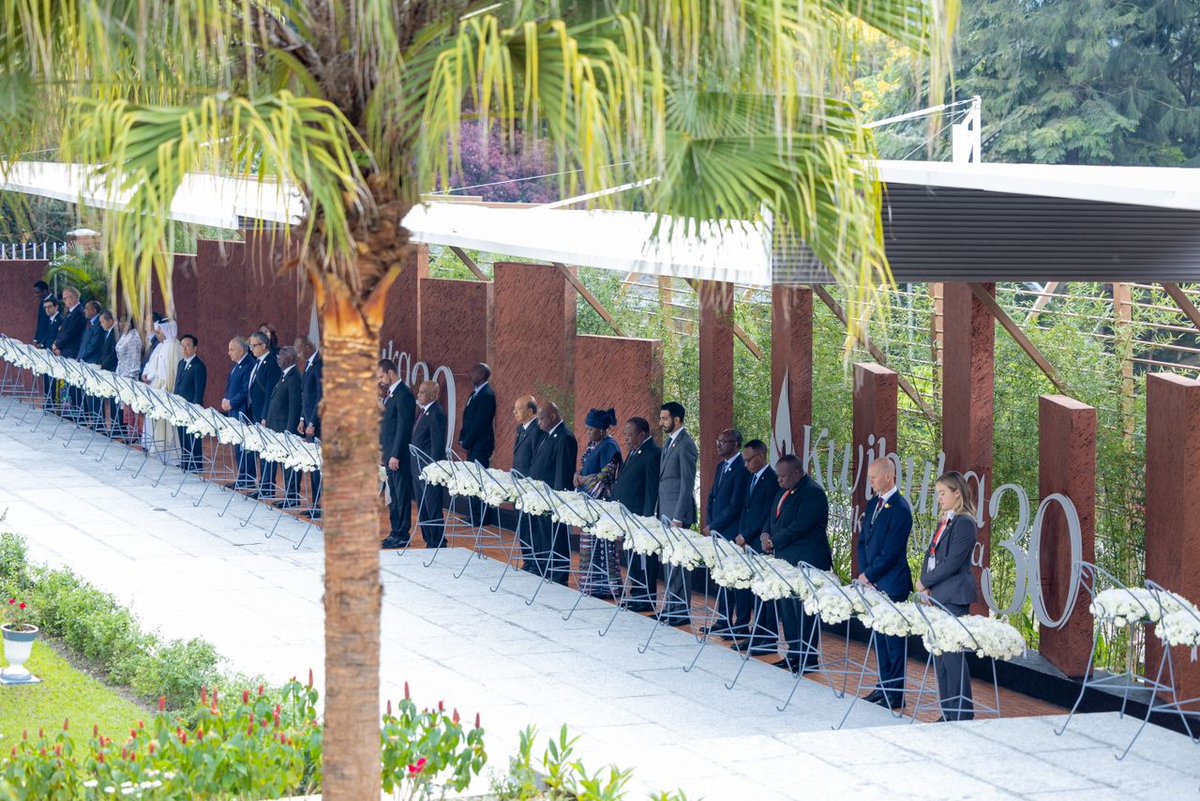 Global leaders join in #Rwanda for #Kwibuka30, laying wreaths at Kigali Genocide Memorial to honor Genocide Against the Tutsi victims. Remember, unite, renew.  
#GlobalLeadership