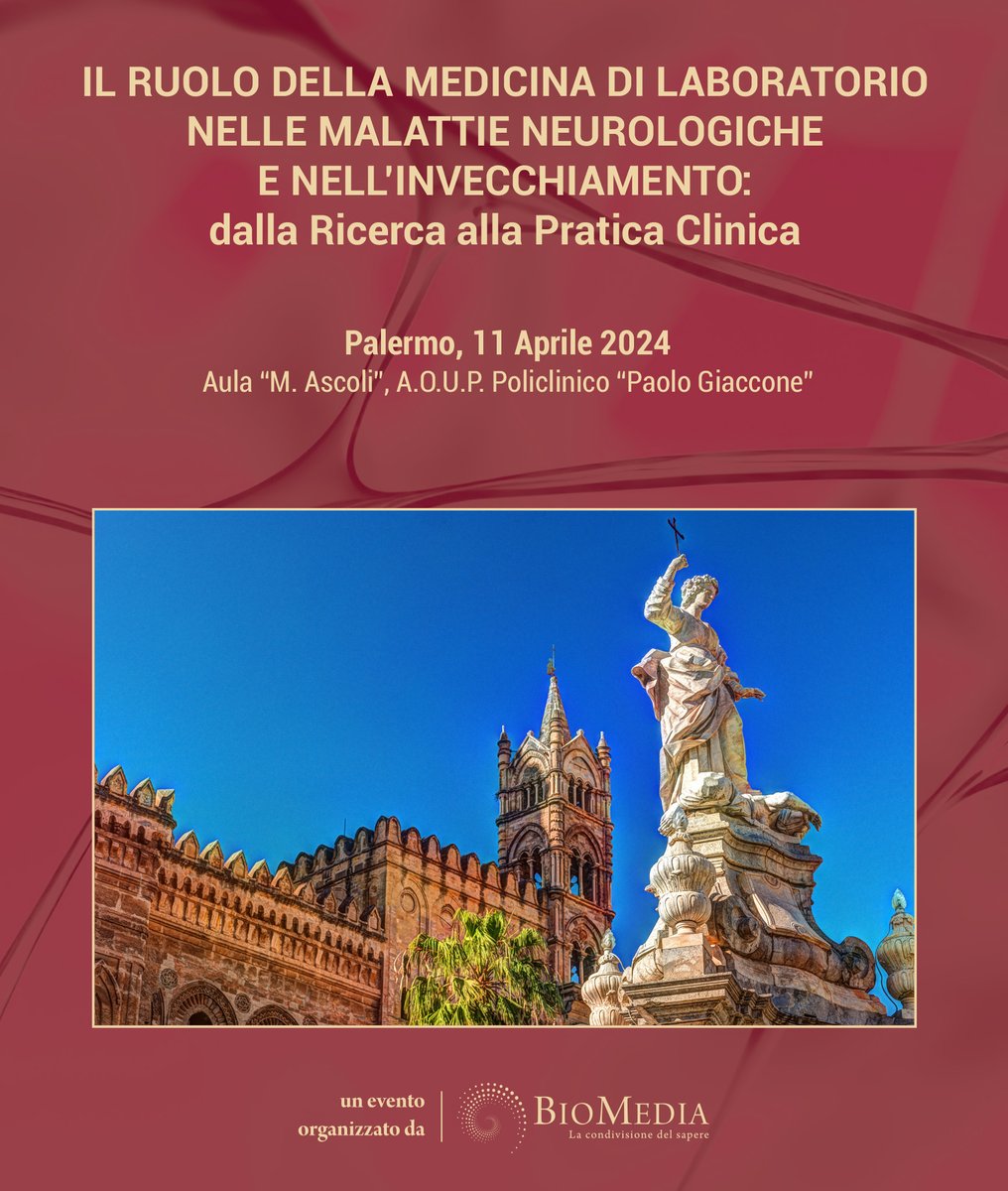 𝗜𝗹 𝗿𝘂𝗼𝗹𝗼 𝗱𝗲𝗹𝗹𝗮 𝗠𝗲𝗱𝗶𝗰𝗶𝗻𝗮 𝗱𝗶 𝗟𝗮𝗯𝗼𝗿𝗮𝘁𝗼𝗿𝗶𝗼 𝗻𝗲𝗹𝗹𝗲 𝗺𝗮𝗹𝗮𝘁𝘁𝗶𝗲 𝗻𝗲𝘂𝗿𝗼𝗹𝗼𝗴𝗶𝗰𝗵𝗲 𝗲 𝗻𝗲𝗹𝗹'𝗶𝗻𝘃𝗲𝗰𝗰𝗵𝗶𝗮𝗺𝗲𝗻𝘁𝗼 📌11/04 h9 Aula Ascoli, Policlinico Giaccone (via del Vespro, 129) ℹ️ t.ly/RVz_u