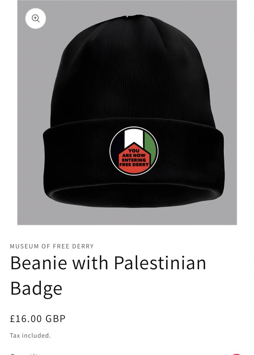 🇵🇸Beanie with Palestinian Badge🇵🇸 £16.00 each (+P&P) From Free Derry to Free Palestine ✊ 🖇️ Shop here - museum-of-free-derry.myshopify.com/products/beani… #FreePalestine #Palestine @MaeveMcLaughli1 @ipsc_derry