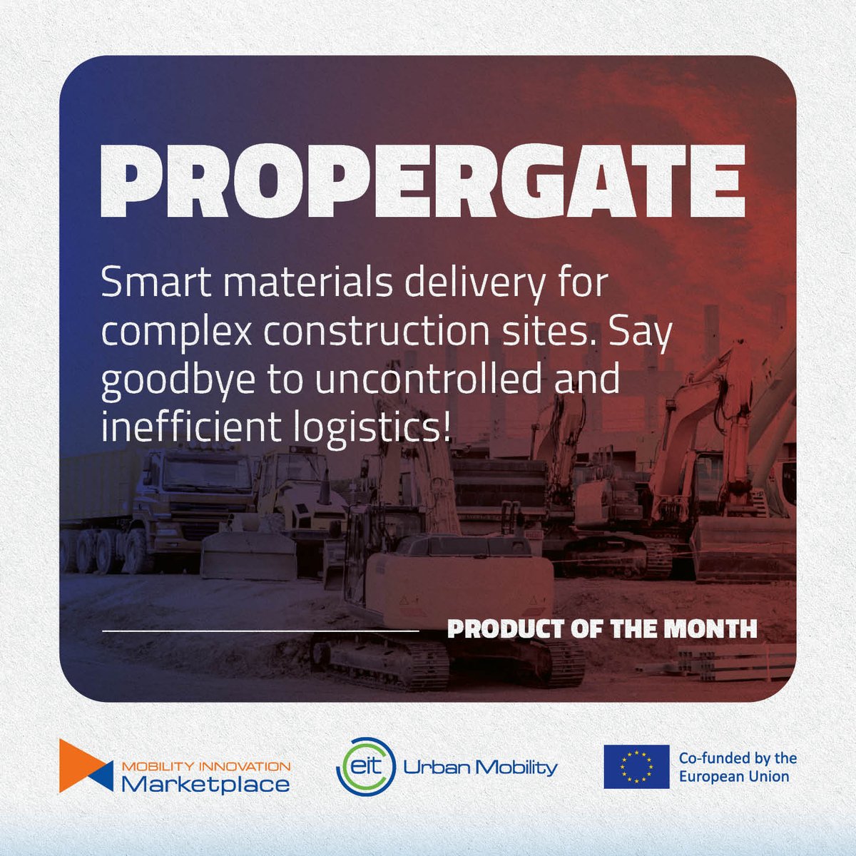 🌐🏗️ Say goodbye to uncontrolled and inefficient #logistics! @ProperGateApp connects construction sites with suppliers in a #digital ecosystem, fully utilising delivery vehicle capacity while ensuring end-to-end material flow! 🔗 Learn more: marketplace.eiturbanmobility.eu/products/prope…