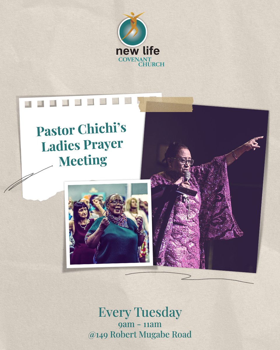 Step into a sanctuary of prayer & support with Pastor Chichi's Ladies Prayer Meeting every Tuesday from 9am - 11am at 149 Robert Mugabe Road. Join us as we lift our voices in unity, seeking divine guidance & empowerment. See you there!