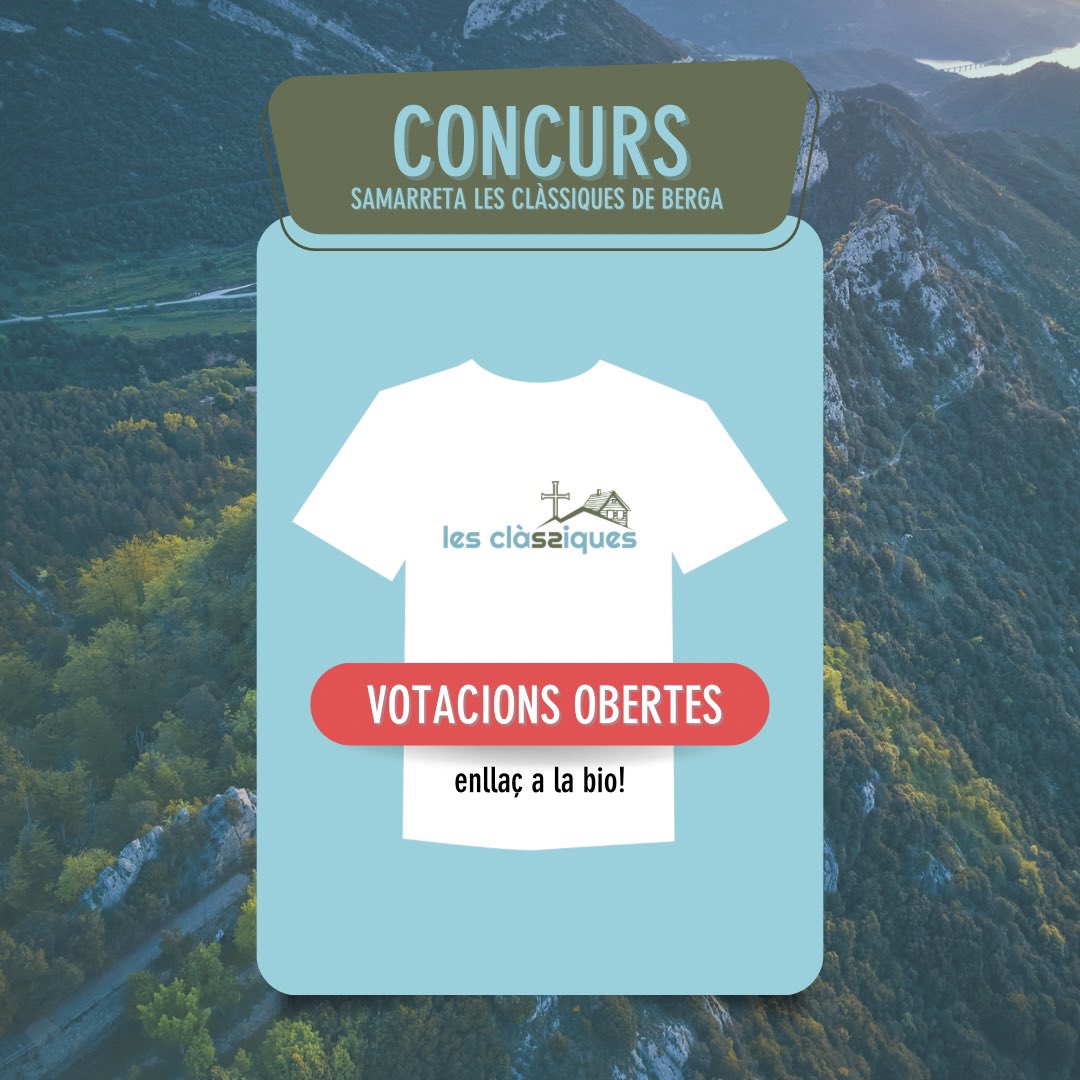 👕 Ens ajudes a decidir el disseny de la samarreta de #lesclàssiquesberga 2024?

🗳️ Entra a l’enllaç forms.gle/UTiKhnp1RwJKSF… i vota la que més t’agradi! 

🔥 Tens temps fins el 09/04/2024, a les 12h del migdia!