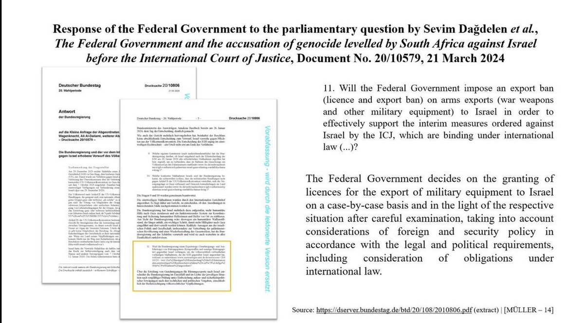 At the hearing at the #ICJ in The Hague in #Nicaragua's lawsuit against #Germany for aiding and abetting #genocide and war crimes as well as violations of international humanitarian law, my parliamentary question to the German government was also on the agenda. My question as to…