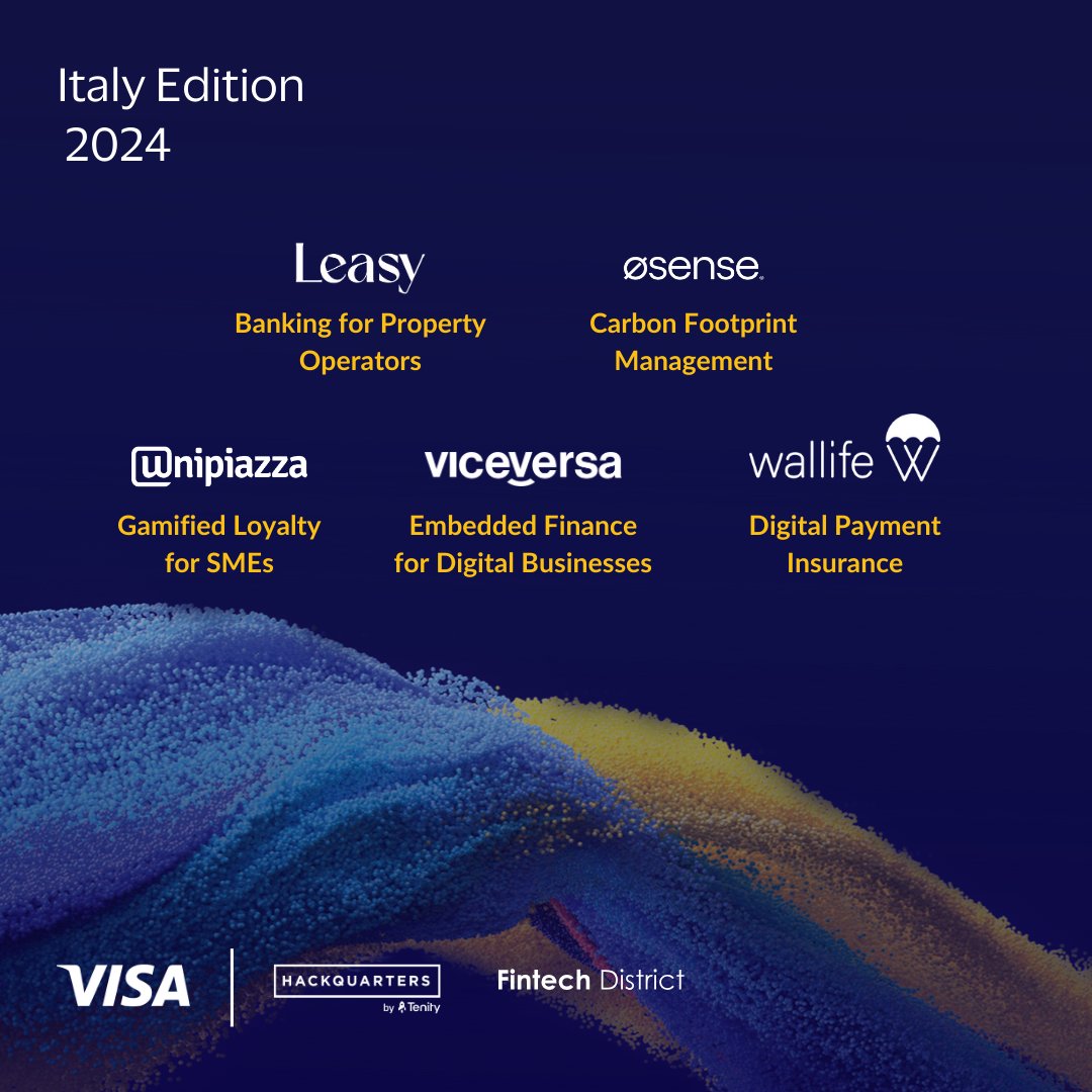 🎉 Meet the Visa Innovation Program Europe 2024 Fintechs! 🇮🇹 🟢 Osense 🟢 Leasy 🟢 Unipiazza: 🟢 Wallife 🟢 Viceversa We're beyond proud to support these game-changers as they redefine what's possible in fintech.
