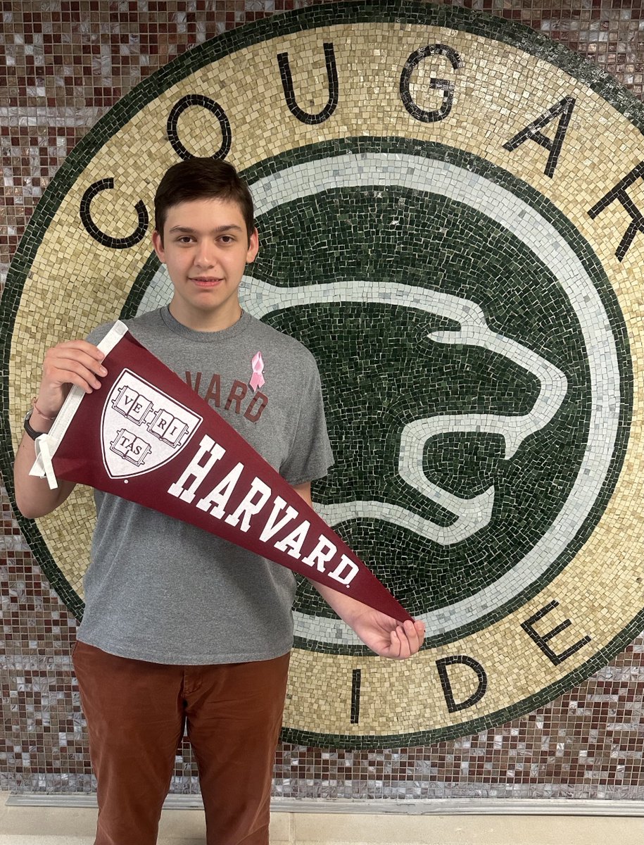 Newsflash! Cougar Nation-Let's congratulate Senior Steven Birkner on his acceptance and scholarship to Harvard University. We are proud of you Steven!