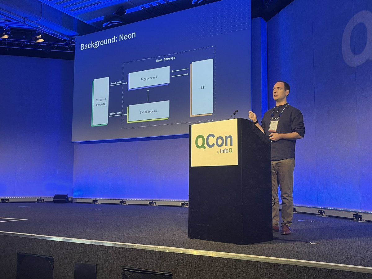 Final talk in the Cloud Native Engineering Track at @qconlondon by John Spray - Stateful Cloud Services at neon