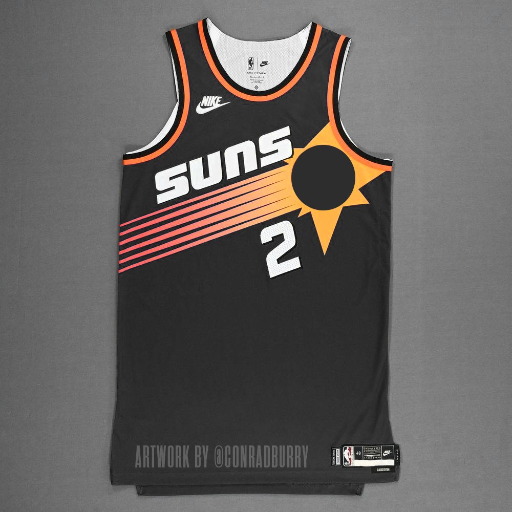 Inspired by @sportslogosnet's idea for the Rays, I had to put this together for the @Suns to wear as a one-time jersey in their game tonight... #Eclipse2024