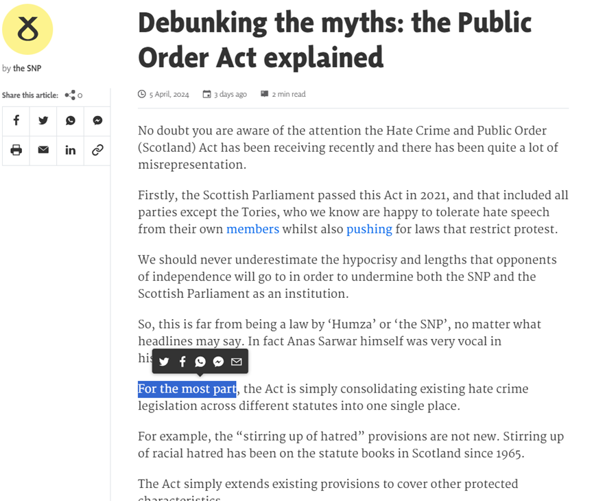 Jebadoo2's tweet photo. 1/ There is an obnoxious and laughably false SNP defence line doing the rounds suggesting the Scottish Hate Crime mess is merely bringing Scotland "into line" with laws in England and Wales. I want to dispatch this falsehood in this thread with reference to the text of the acts https://t.co/qDJdOedc8j