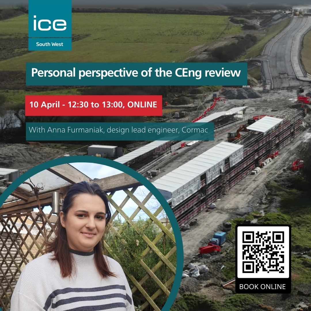 Join ICE Truro City Club for a lunch time talk with Anna Furmaniak, design lead engineer at Cormac, who shares her perspective of the CEng review process and how to prepare yourself. Book: ice.org.uk/events/latest-… #civilengineer #ProfessionalDevelopment