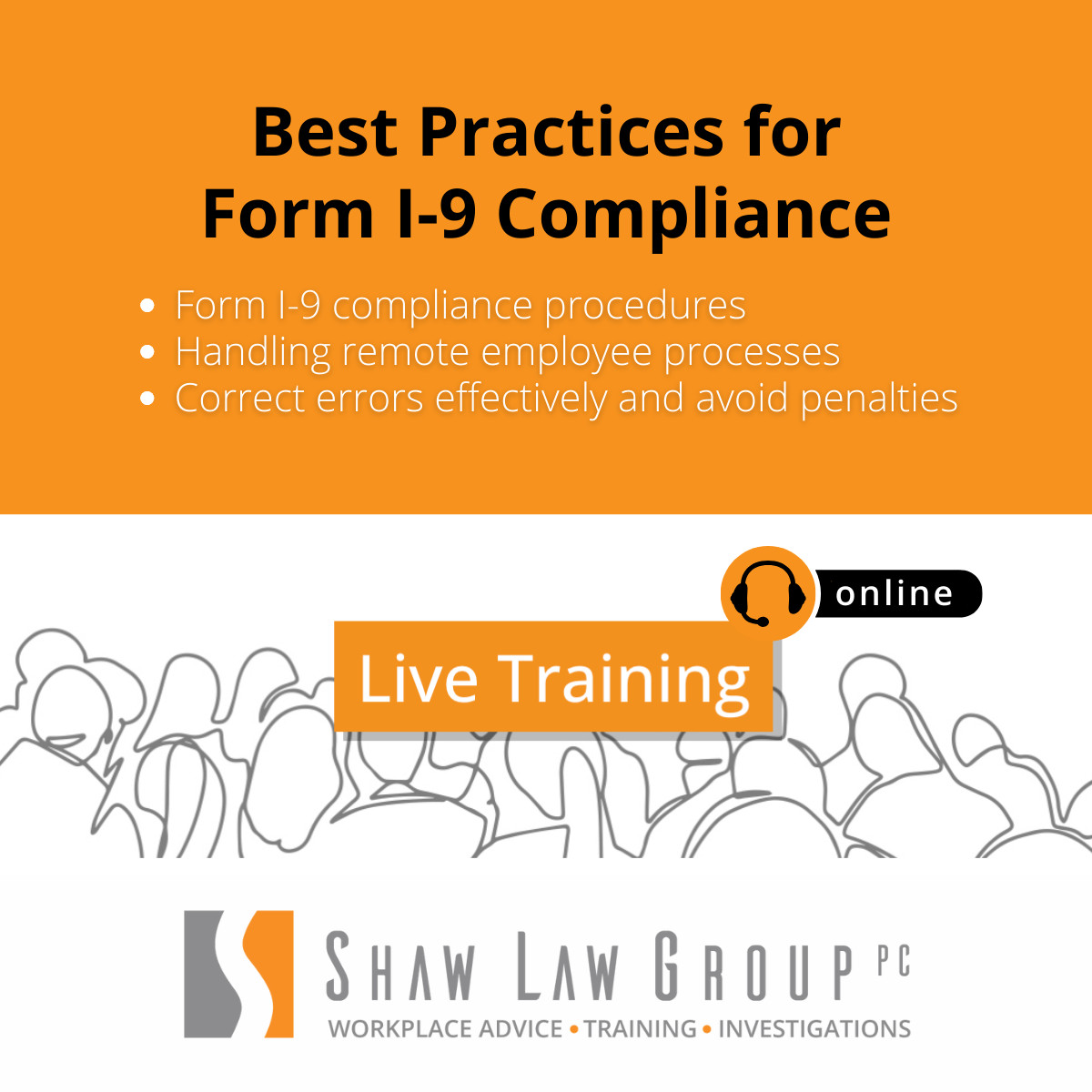 It's the last day to register: Form I-9 training for all HR professionals and managers responsible for onboarding.

shawlawgroup.com/course/best-pr…

#HRTraining #ComplianceTraining #FormI9 #HRCompliance #RemoteOnboarding
