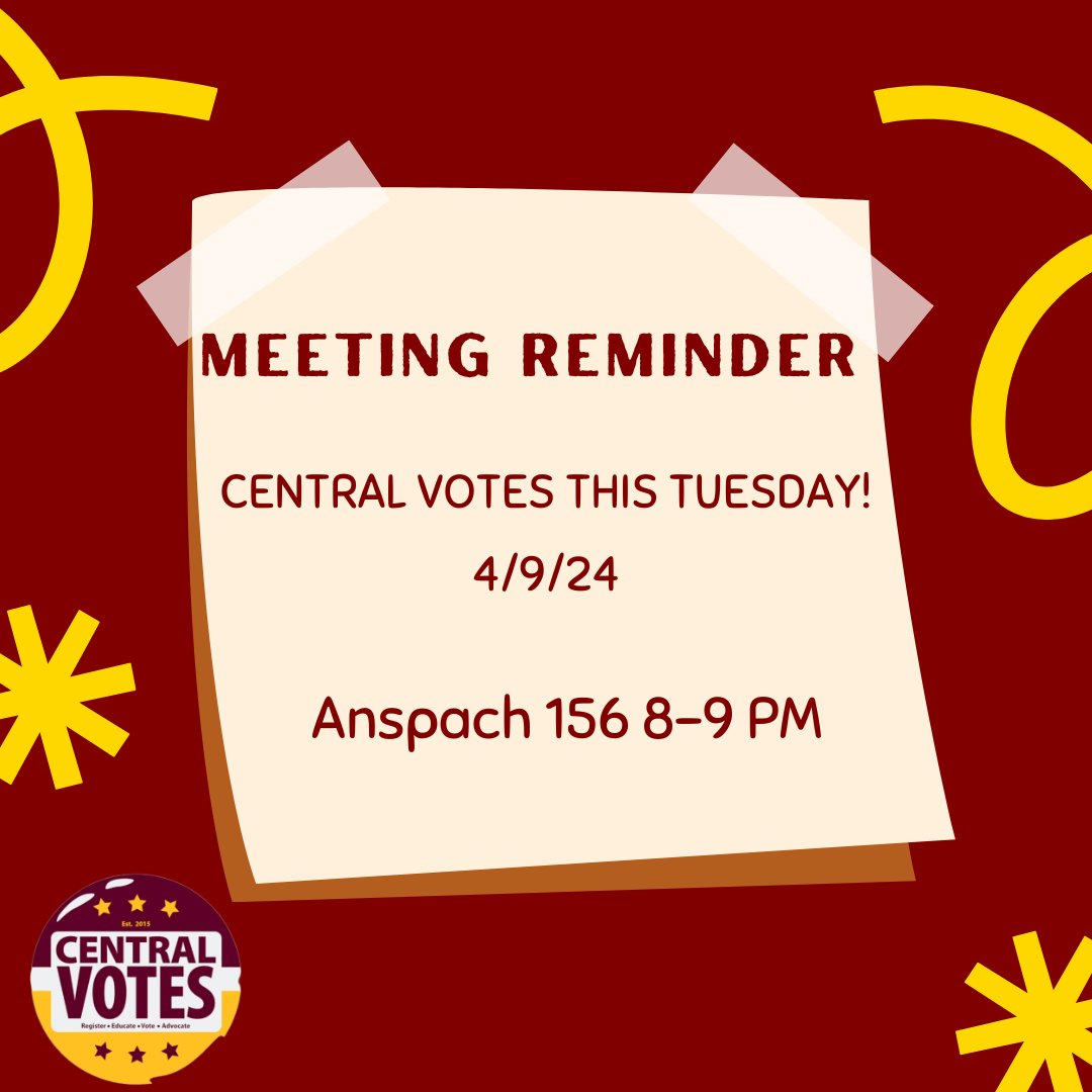 Another CV meeting tomorrow! All are welcome!!🗳️