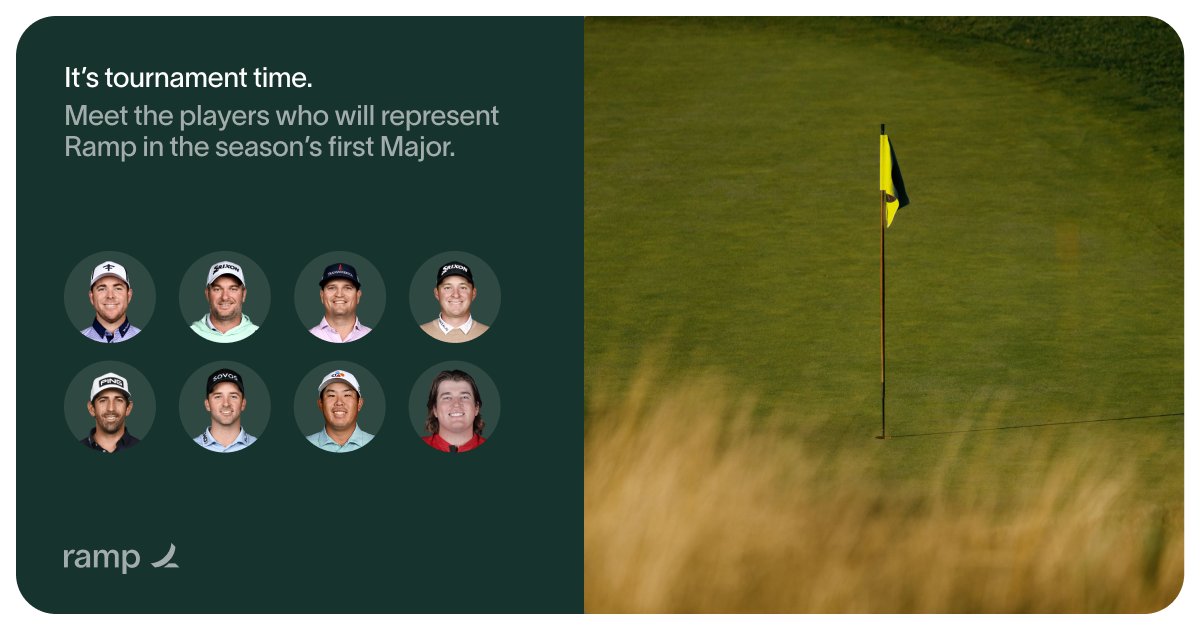 It’s tee time. Thrilled to announce the players who will represent @tryramp in the season’s first Major in Augusta, GA: @ZachJohnsonPGA @seppstraka @matthieupavon @_dennymccarthy @ByeongHunAn @ryanfoxgolfer @LukeList_Golf and @NealShipley1. Best of luck!