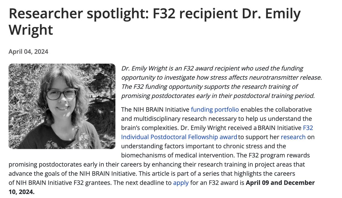 Congratulations to Tian Lab postdoc @emicwright on her recent NIH researcher spotlight! Emily is an outstanding young scientist, and we are so proud to have her as part of our team! 💖 Read the full feature ⬇️ braininitiative.nih.gov/news-events/bl…