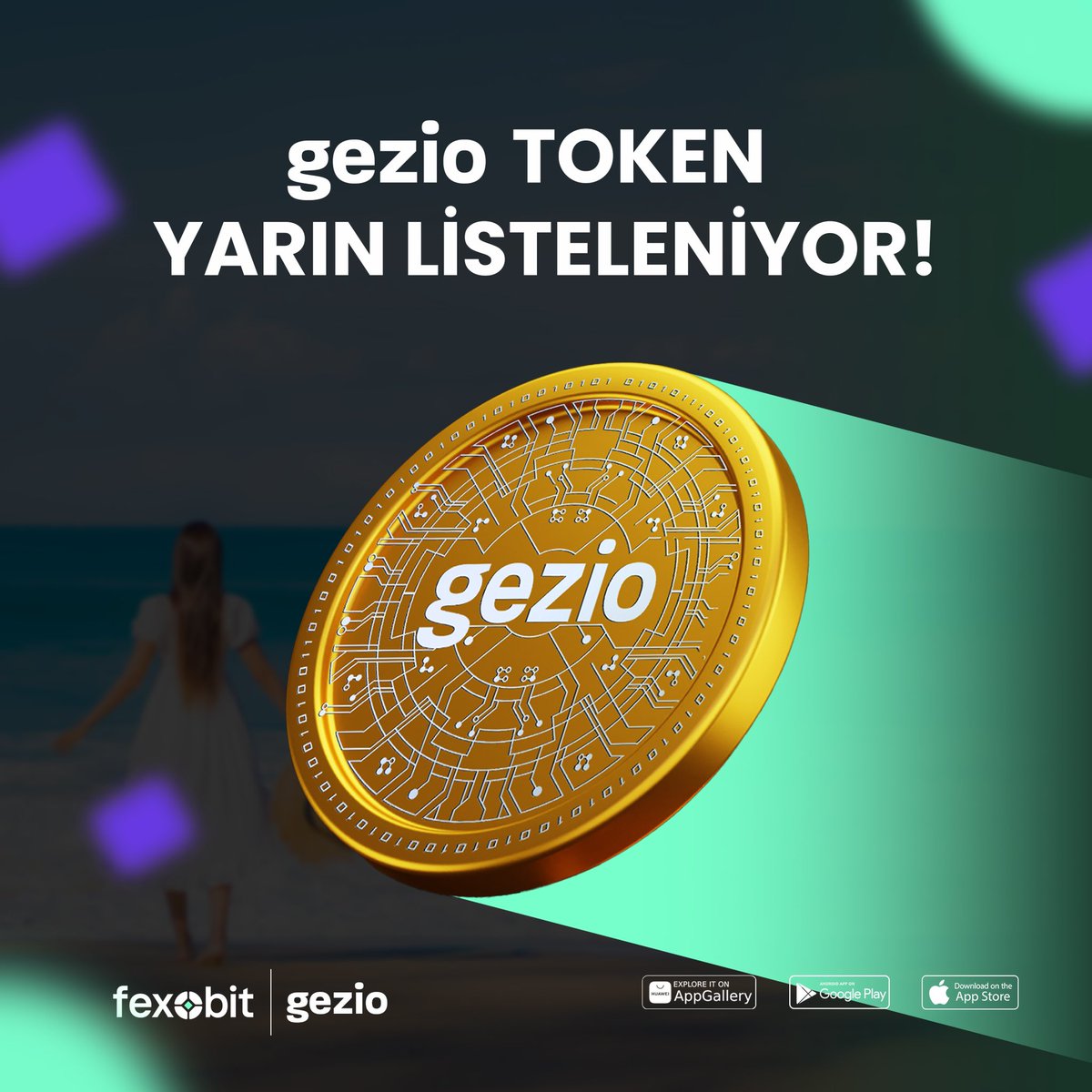 #GezioToken yarın 15.00’te listeleniyor! 💜