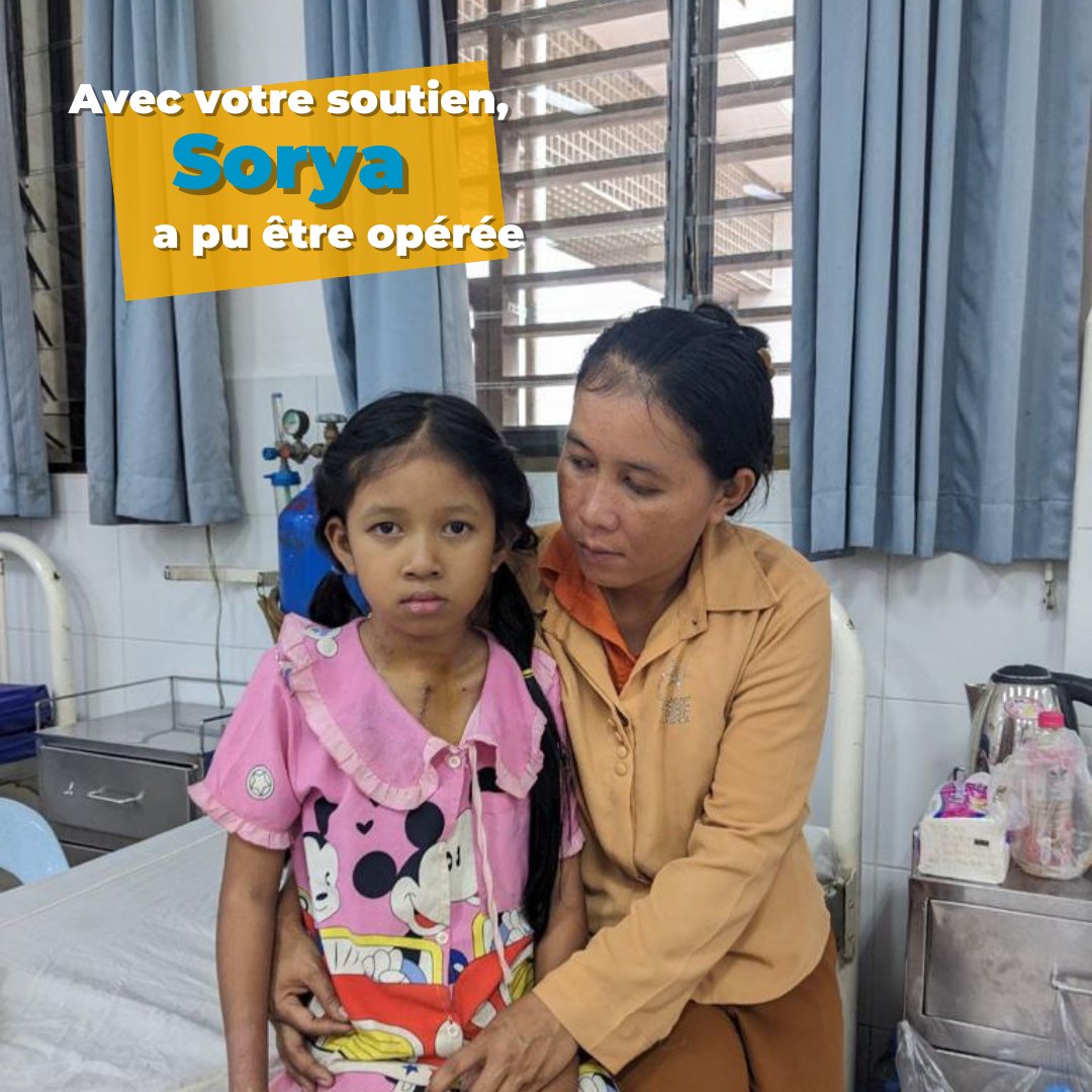 ✨ La BELLE HISTOIRE DU JOUR ✨ ☀️ Au #Cambodge, Sorya, 10 ans, luttait chaque jour à cause de son ❤️ malade. Et, faute de moyens financiers, une #opération semblait impossible… Mais, grâce à vous, elle a pu être opérée lors d’une mission de La Chaîne de l'Espoir. #Merci ! 🙏