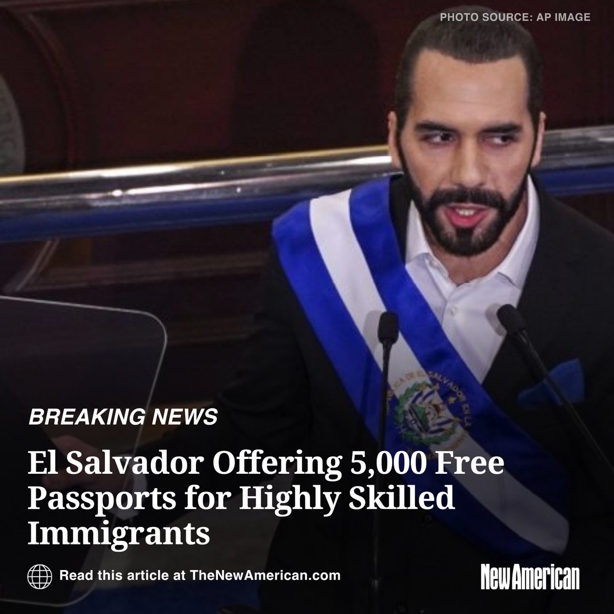 President of El Salvador #NayibBukele announced the country would be offering 5,000 FREE passports to HIGHLY skilled individuals from abroad, stating on X, “We’re offering 5,000 free passports (equivalent to $5 billion in our passport program) to highly skilled scientists,…