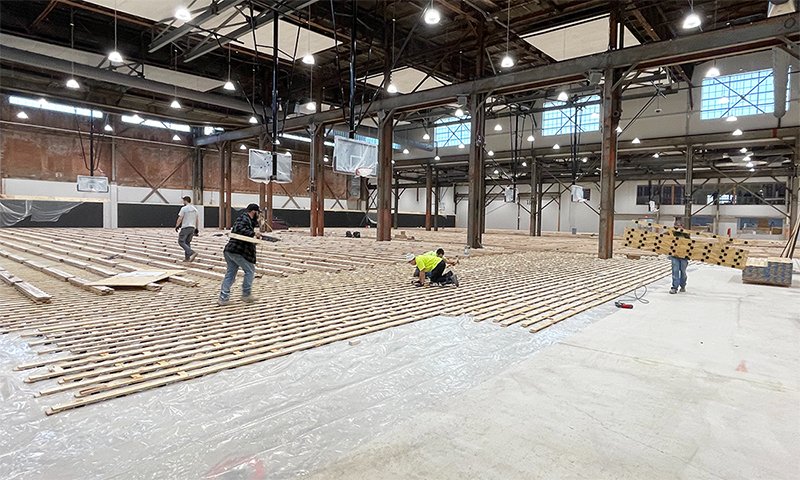 AllSportsInc1's tweet photo. Joe Ferry on site @phillyyouthbasketball in Philadelphia! @AllSportsInc1 crew working hard installing “ALLIANCE” hardwood flooring for 6 basketball courts. When We’re Done, Your Playin’. https://t.co/FmFu9EPw1R #connorsports #GerflorUSA #Jaypro https://t.co/e36CQATqjB